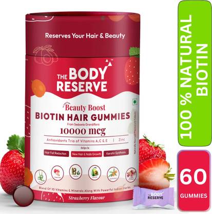 THE BODY RESERVE Beauty Boost Biotin Gummies For Stronger Hair & Nails | Reduces Hair Fall