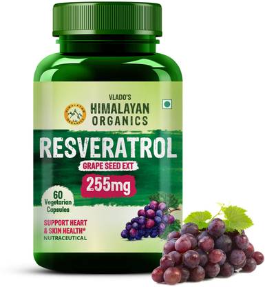 Vlado's Himalayan Organics Resveratrol 255mg with Grape Seed Extract Support Heart And Skin Health