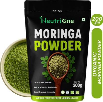 NeutriOne Moringa Powder 200gm | 100% Pure & Natural | Superfood for Immunity & Energy