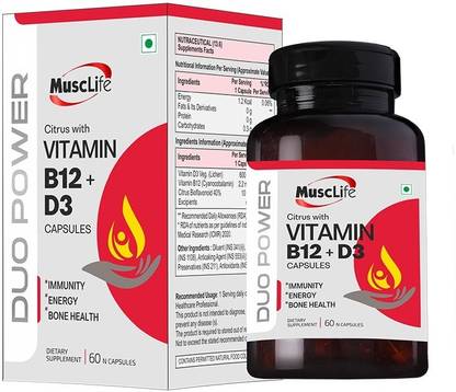 musclife VITAMIN B12+D3 CAPSULES-60CAPSULES