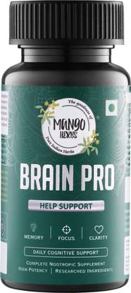 MANGO HERBS Brain Pro: Enhance Memory & Focus-Elevate Mood, Reduce Stress & Brain Fog