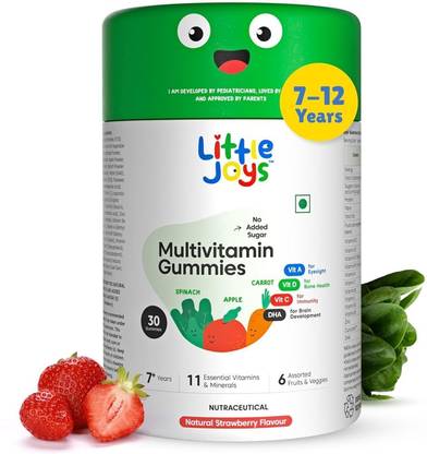 Little Joys Multivitamin Gummies for Kids 7-12 years | Strawberry Flavor | Boosts Immunity