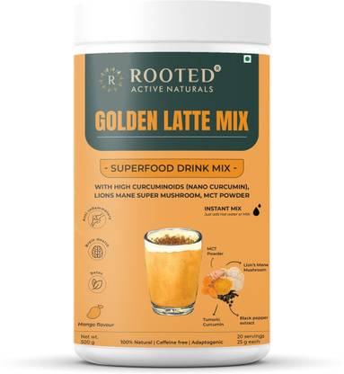 ROOTED Golden Latte Mix with Lion’s Mane Mushroom, MCT Powder | 500 gm