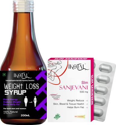 IKOTAL Sanjevani Fat Burn Products | Weight Loss Capsule & Syrup Combo | Men & Women