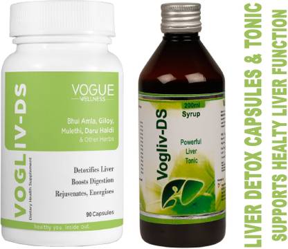 Vogue Wellness Vogliv-DS Liver Detox, Boost Digestion, Liver Support Tablets & Tonic