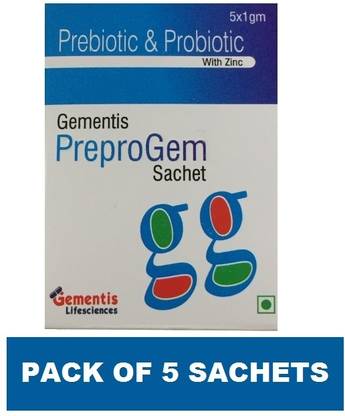 gementis PREPROGEM SACHET PREBIOTIC AND PROBIOTIC SACHET (5*1G)