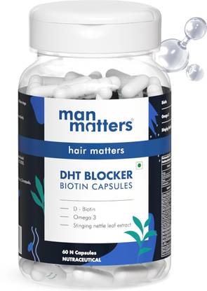 Man Matters DHT Blocker & Biotin Capsules | Controls Hair Fall & Promotes Hair Growth