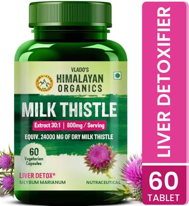 Vlado's Himalayan Organics Milk Thistle Extract Detox Supplement For Men & Women With 800Mg, Healthy Liver