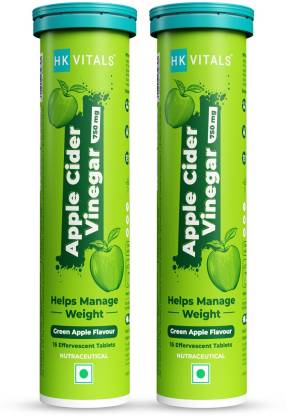 HEALTHKART HK VITALS Apple Cider Vinegar 750 mg Effervescent Tablets, Green Apple
