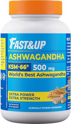 FAST&UP Ashwagandha (KSM-66) 600mg with 5% Withanolides- Natural Vitality Booster