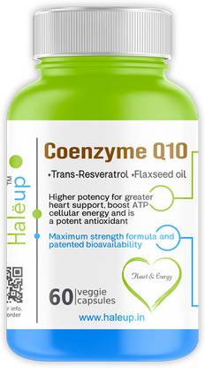 HALEUP Coenzyme Q-10 Enriched with Resveratrol & Omega-3 EPA/DHA | Healthy Heart||Brain