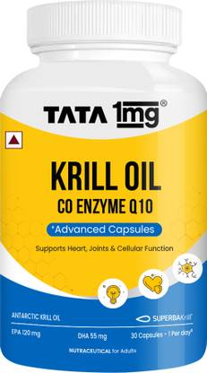 TATA 1mg Krill Oil Omega-3 with CoQ10 | 1000mg Krill Oil, EPA, DHA & Astaxanthin