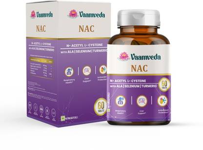 Vaamveda NAC N Acetyl Cysteine Supplement with ALA, Turmeric Extract, Selenium & L-