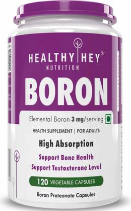 HealthyHey Boron - Advanced Chelated - 120 Veggie Capsules - Gluten Free, Non-GMO