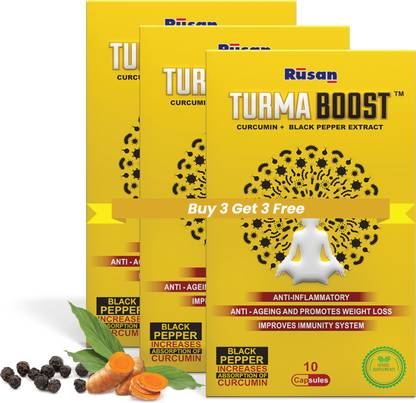Rusan Turma Boost Curcumin and Black Pepper Immunity Booster | Promote Weight Loss |
