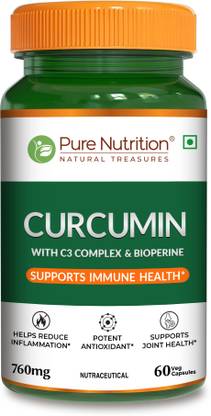 Pure Nutrition Curcumin C3 Complex 760mg + Black Pepper, Amla & Sunthi | Natural Antioxidant