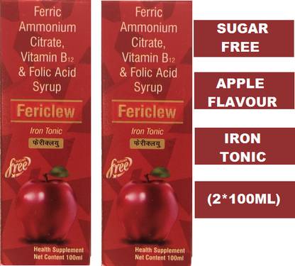 gementis SUGAR FREE APPLE FLAVOUR IRON TONIC FERICLEW SAME AS AMYRON DEXORANGE(2*100ML)