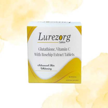 LUREZORG Glutathione,Vitamin C, with Rosehip Extract Tablets for Skin Lightening & Glow