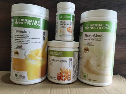 HERBALIFE WEIGHT LOSS COMBO F1 MANGO SHAKE FIBER COMPLEX 200GM AFRESH LEMON SHAKEMATE