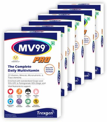 Trexgen MV99™-PRO Complete Multivitamin Multiminerals with Grape Seed & Pine bark (30 Tab)