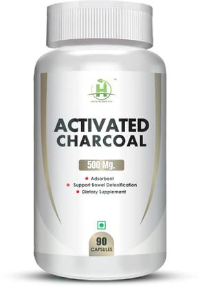 Healthy Nutrition Activated Charcoal -500 Mg Veg 90 Capsules for Men & Women,Support Bowel Cleanse