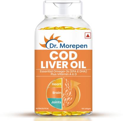 Dr. Morepen COD Liver Oil Capsule with Omega 3 Help Reduce Joint Pain & Support Heart Health