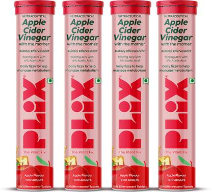 The Plant Fix Plix Apple Cider Vinegar Effervescent Tablet with mother,Vit B6 & B12 for weight loss