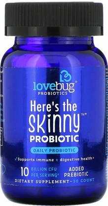 LoveBug Probiotics Here's The Skinny Probiotic, 10 Billion CFU, 30 Count