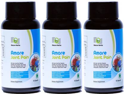 Amore Herbs Ayurvedic Joint Support Supplement 500mg with Withnoloids, Boswellia, Piperine