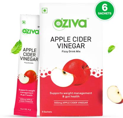 OZiva Apple Cider Vinegar Fizzy Drink for Better Weight Management, 36 Sachets Vinegar