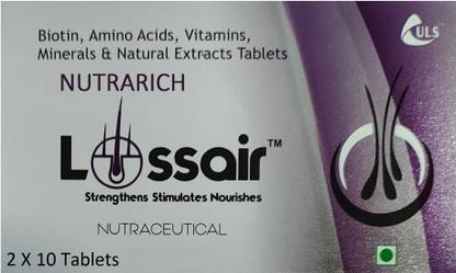 NUTRARICH Lossair Biotin Tablet For Hair Growth, Reduce Hair loss, Nourish, Strong Hair