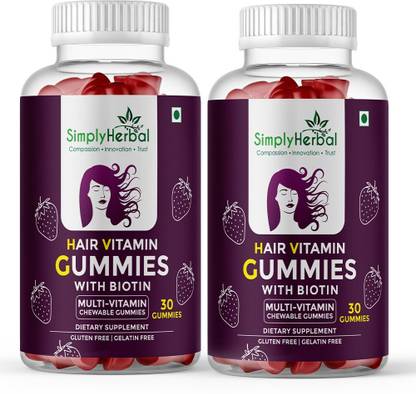 Simply Herbal Multivitamin Biotin Gummies For Hair Growth For Both Men & Women