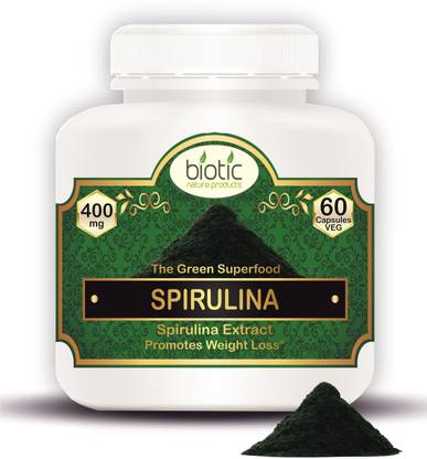 biotic Spirulina Capsules 400mg - 60 Veg Capsules Natural High Protein Supplement