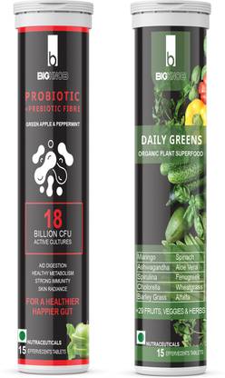 BigKnob Prebiotic Probiotic Fiber & Daily Green Digestion Metabolism Immunity Gut Health