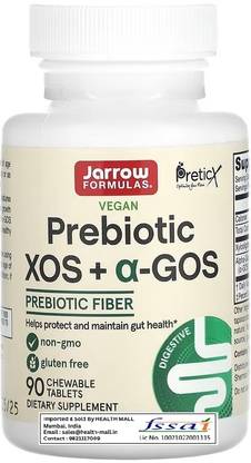 Jarrow Formulas Prebiotic XOS + a-GOS, Prebiotic Fiber, 90 Chewable Tablets
