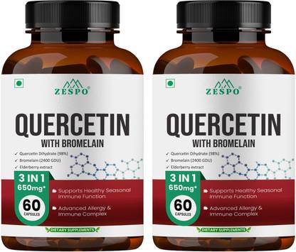 ZESPO Quercetin-Bromelain & Elderberry: Boost immunity, Antioxidants, Eases sinus