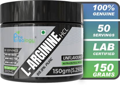 thepureology 99.9% Pure L-Arginine HCL 150 grams|Unflavoured