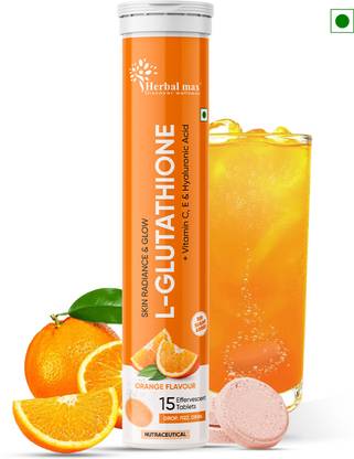Herbal max L-Glutathione 600mg Effervescent Tablet with Vitamin C to Reduce Pigmentation