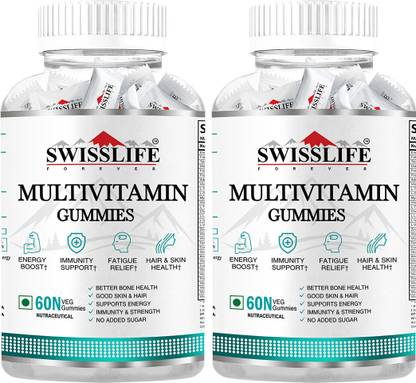 SWISSLIFE FOREVER Multivitamin Gummies Folic acid with Vit. C | Support Energy Boost & Immunity