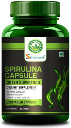 Srishma Spirulina Capsule | GreenSuper Food For Weight Management & Immunity Booster