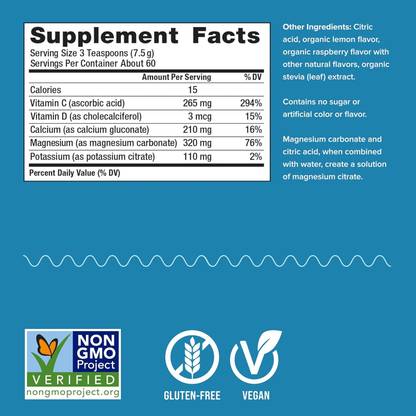 Natural Vitality Calm Plus Calcium, Raspberry Lemon Magnesium Supplement