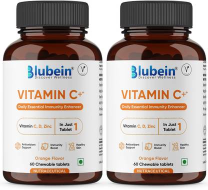 Blubein Vitamin C Chewable Tablets | Powerful Antioxidants | Boosts Skin Glow & Immunity