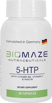BIOMAZE NUTRACEUTICALS Premium 5-HTP Plus Supplement 200 mg Maximum Strength - Drug Free, Non-GMO