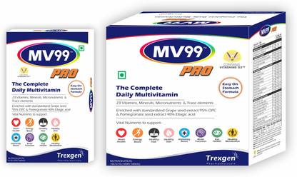 Trexgen MV99™-PRO Complete Multivitamin Multiminerals with Grape Seed & Pine bark (30 Tab)