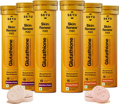 SETU Skin Renew 500mg Glutathione Tablets with Vitamin C for Glowing Skin