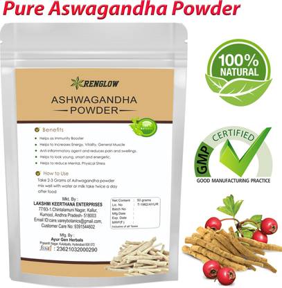 RENGLOW Ashwagandha Powder for Height Increase body growth powder body builder powder
