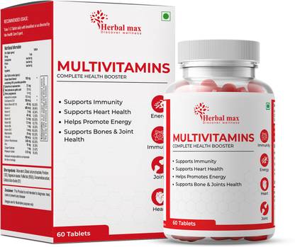 Herbal max Multivitamins with Immunity Boosters, for Energy, Heart, Bones & Joint Health