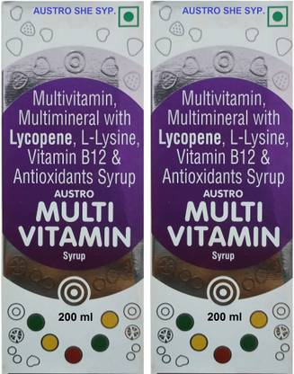 AUSTRO SHE SYP. Multivitamin Multimineral Syrup Tonic With Folic Acid,Niacinamide, B12 (2*200ml)
