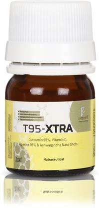 Physiovits T95-XTRA Nano Shots|Curcumin95% Vit. D Piperine95% & Ashwagandha|Orange Flavour