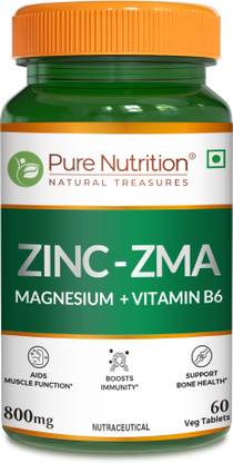 Pure Nutrition Zinc ZMA (Zinc Magnesium Aspartate & Vitamin B6) 800mg | Nightime Recovery